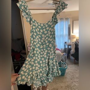 Cotton Candy — blue floral romper